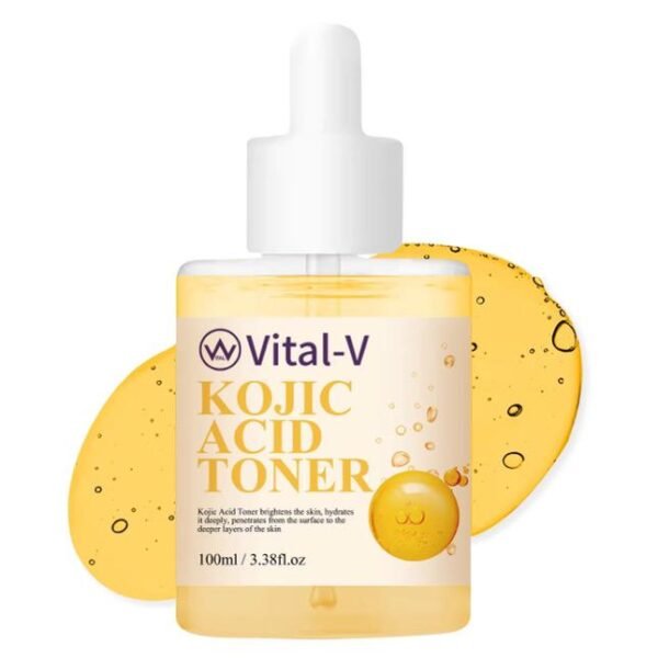 Vital-V Kojic Acid Toner, Kojic Acid Toner is a powerful formula designed to target dark spots, hyper pigmentation, and uneven skin tone . 100ML/3.38 fl.oz