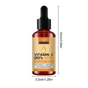 Vitamin C Serum 20% For Face, Pure Vitamin C Face Serum for Wrinkles, Acne, Dry Skin, and Dark Spots – Facial Vitamin C Serum
