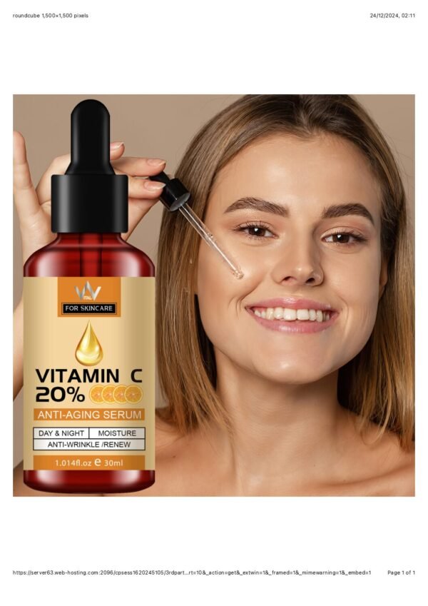 Vitamin C Serum 20% For Face, Pure Vitamin C Face Serum for Wrinkles, Acne, Dry Skin, and Dark Spots – Facial Vitamin C Serum - Image 3