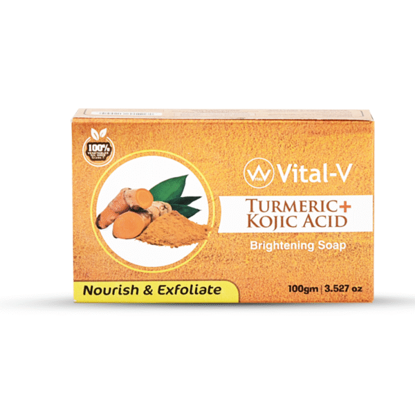 VITAL V Kojic &Turmeric Soap Bar (100g bar) 2-Packs For Face & Body – Natural Soap Bar with Turmeric Oil, Coconut Oil & Sandalwood Extract for Smooth Skin, Deep Cleansing & Moisturizing Soap - Image 4